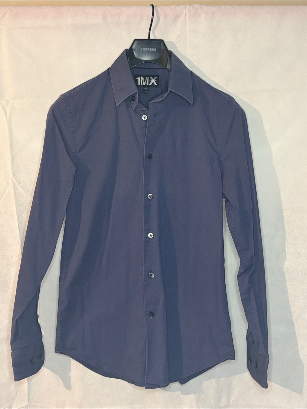Express 1MX Men's Long-Sleeve Dress Shirt - dark purple